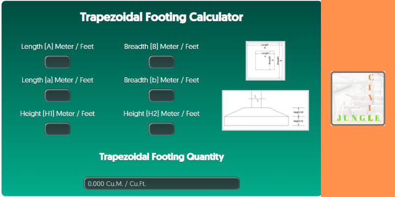 Trapezoidal Footing Calculator