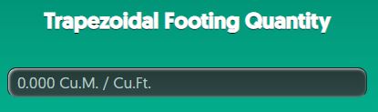 Trapezoidal Footing Quantity