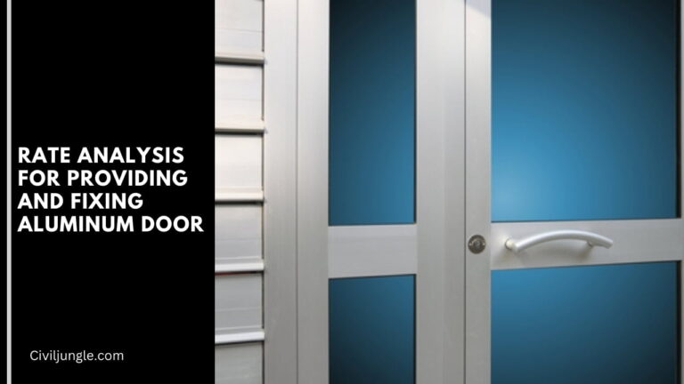 Rate Analysis for Providing and Fixing Aluminum Door | How to Use Rate Analysis for Providing and Fixing Aluminum Door