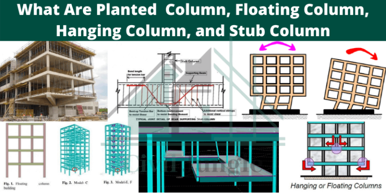 What Are Planted  Column, Floating Column, Hanging Column, and Stub Column