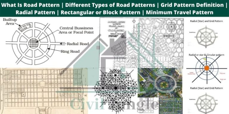 What Is Road Pattern | Different Types of Road Patterns | Grid Pattern Definition | Radial Pattern | Rectangular or Block Pattern | Minimum Travel Pattern