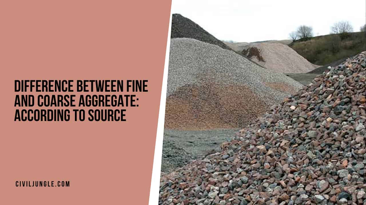 Difference Between Fine and Coarse Aggregate: According to Source