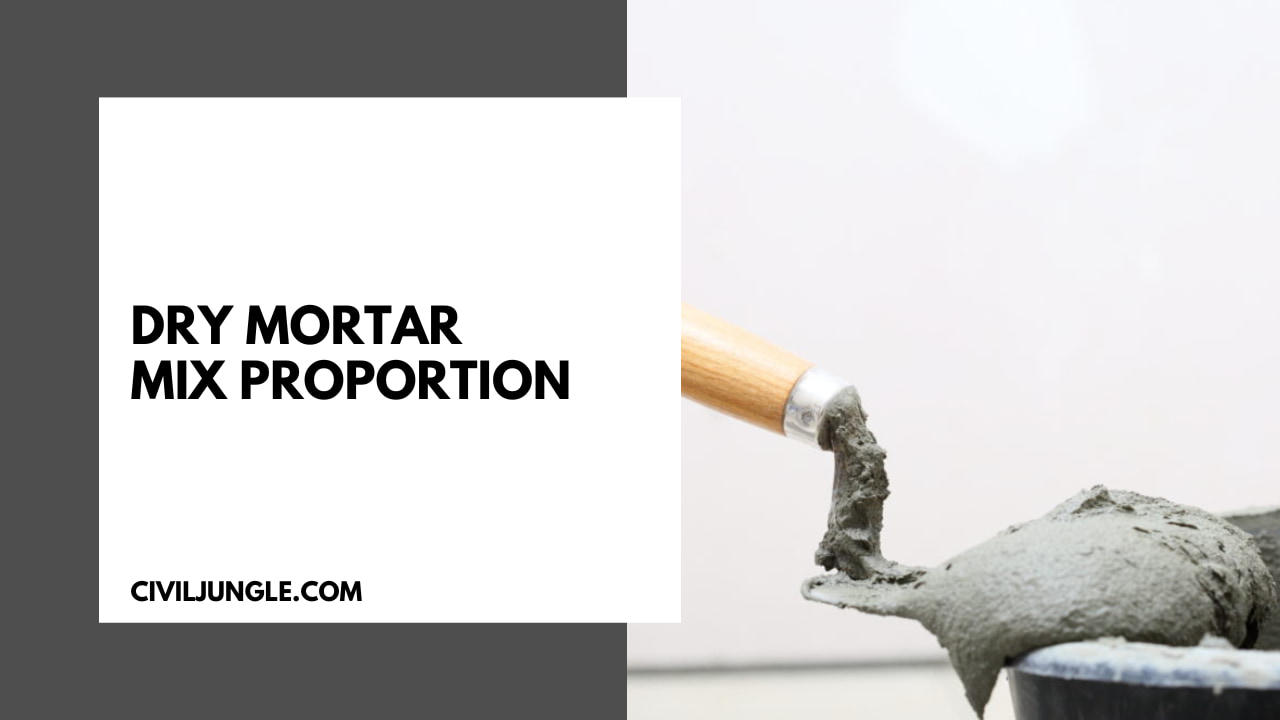 Dry Mortar Mix Proportion