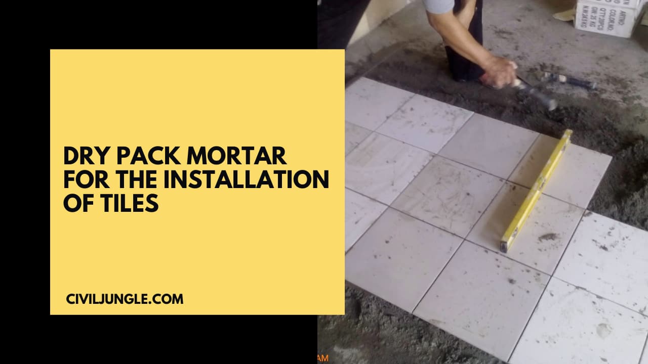 Dry Pack Mortar for the Installation of Tiles
