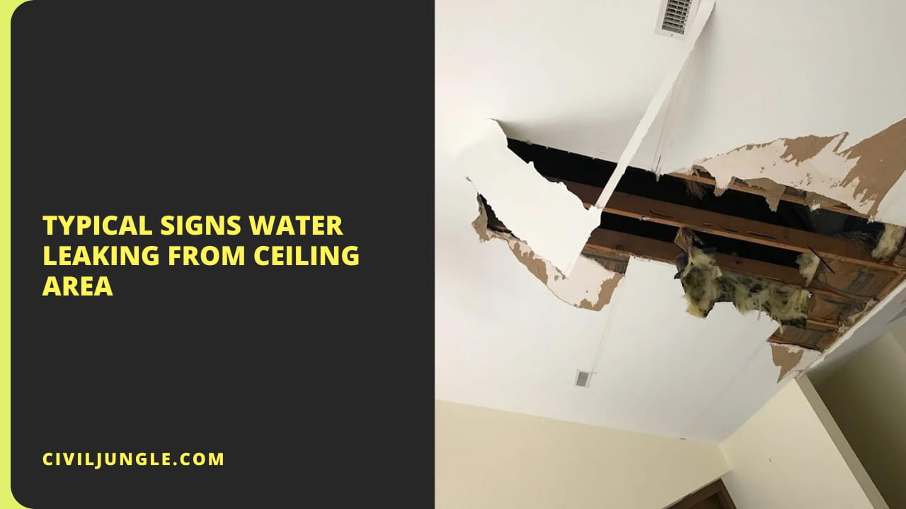 Typical Signs Water Leaking from Ceiling Area