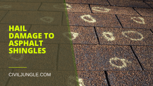 Hail damage to asphalt shingles