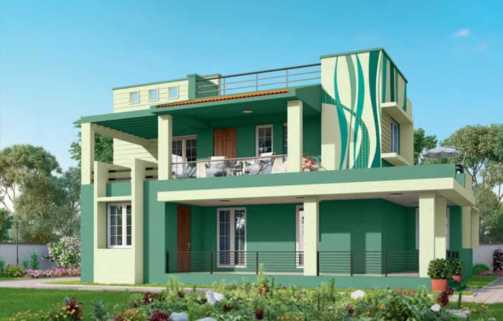 Green Modern Exterior House Paint
