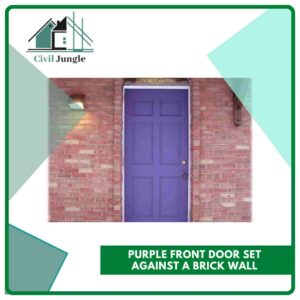 Purple Front Door Set Against a Brick Wall