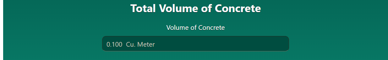 Total Volume of Concrete