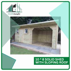 10 * 8 Solid Shed with Sloping Roof