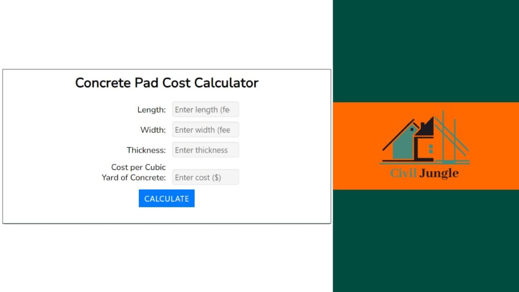 Concrete Pad Cost Calculator
