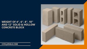 Weight of 4″, 6″, 8″, 10″ and 12″ Solid & Hollow Concrete Block